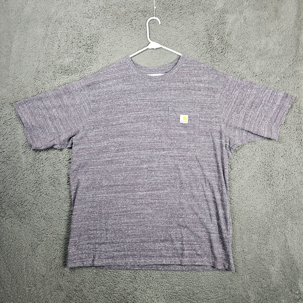 Carhartt Mens 2XL Loose Fit Pocket T-Shirt Heather Purple Space Dye Marled Tee